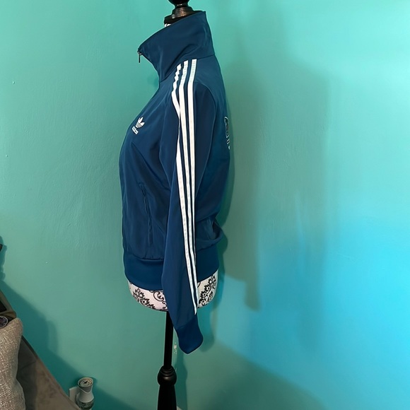 Adidas Full Zip High Neck Teal Active Streetwear Jacket - Picture 2 of 7